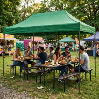 Pawilon Ogrodowy Eventowy Automatyczny Samorozkładalny Namiot 3x6 M Zielony Multigarden