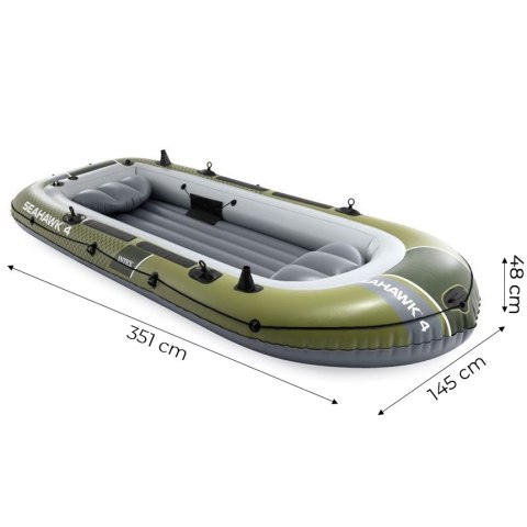Ponton Dmuchany 4-osobowy PVC 0,75 Mm Z Pompą I Wiosłami