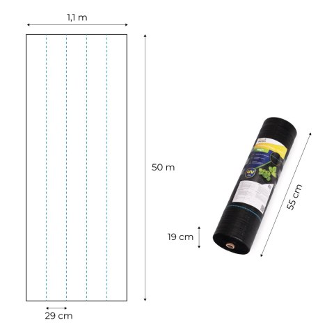 Agrowłóknina Antychwastowa 135g 1,1x50m Kołki Montażowe