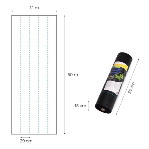 Agrowłóknina Antychwastowa 1,1x50 M Polipropylen 90 G/m²