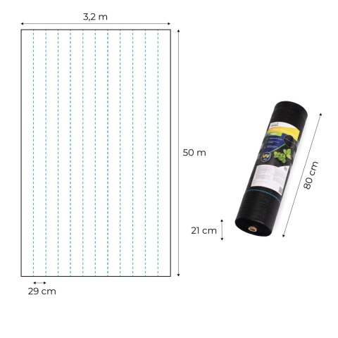 Agrowłóknina Antychwastowa Czarna 3,2x50 M Polipropylen 90g