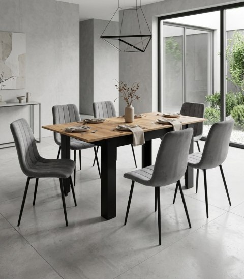 Stół Rozkładany Prostokątny 120-160x80 Cm Dąb Craft