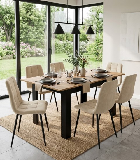 Stół Rozkładany Prostokątny 120-160x80 Cm Dąb Craft