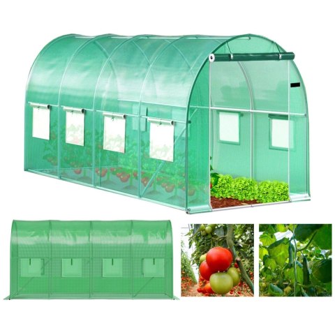 Szklarnia Tunel Ogrodowy Foliowy 4x2x2 M 8 M² Metalowy Stelaż Folia UV