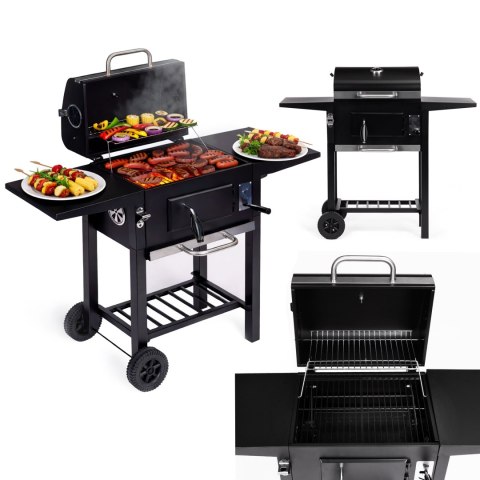 Grill Węglowy Ogrodowy Z Pokrywą I Termometrem 109x43,5 Cm
