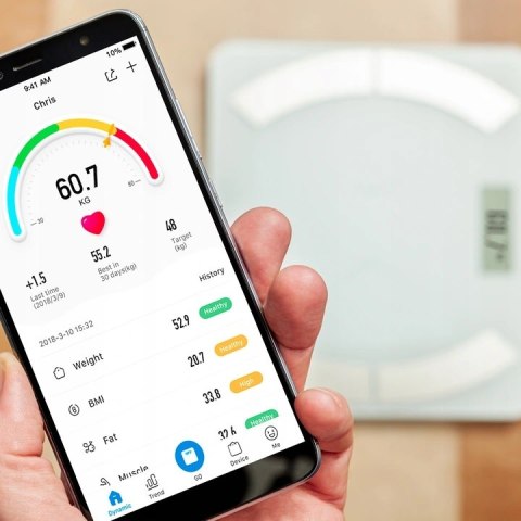 Inteligentna Waga Łazienkowa Bluetooth 180 Kg Biała