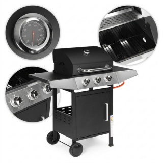 Grill Gazowy Ogrodowy 10.2 Kw Duży Ruszt 3 Palniki Termometr Reduktor Multigarden