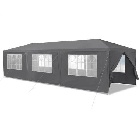 Namiot Pawilon Ogrodowy Handlowy 3x9 M 8 Ścianek Szary Multigarden